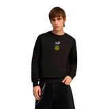 Buzo de cuello redondo Puma, color negro, con logo de la marca y escudo del Club Atlético Peñarol estampados en el centro del pecho.