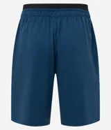 Bermuda deportiva masculina Get Over modelo alargado, confeccionada en microfibra color gris oscuro, con cintura elástica, cordón de ajuste y bolsillos laterales.