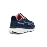 Championes de running Austral Champion Speed D, color azul con detalles en rosa y logo en gris.