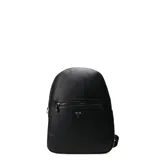 Mochila urbana Tiffosi modelo Nova, color negro, confeccionada en material texturizado. Presenta un diseño minimalista con bolsillo frontal con cierre y logo metálico de la marca.