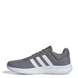 Championes urbanos Adidas modelo Lite Racer 4.0, color gris con las tres tiras características en blanco y entresuela Cloudfoam. Confeccionados en material textil ligero y transpirable.