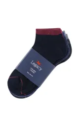 Pack de tres pares de soquetes negros para hombre, con puño gris y logo Legacy en el tobillo. Talle 38-45.