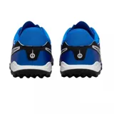 Championes de fútbol Nike Tiempo Legend 10 Academy TF, color celeste con detalles en violeta y negro.