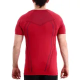 Remera deportiva Diadora T1 2nd Skin, color rojo, de manga corta y cuello redondo.