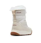 Bota de invierno Columbia, modelo Minx Shorty IV, de diseño acolchado en color beige con interior de piel sintética blanca. Cuenta con sistema de cordones, suela de goma con tracción y tecnología impermeable y térmica.