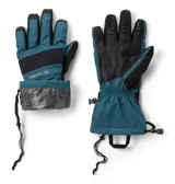 Guantes de esquí y nieve Columbia, confeccionados con tecnología impermeable Omni-Tech y forro termorreflectante Omni-Heat. Presentan palma de cuero de cabra resistente a la intemperie, ajuste en la muñeca con correa, puños ajustables con cordón elástico y compatibilidad con pantallas táctiles.