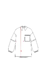 Remerón negro oversize con cuello camisero gris, mangas largas grises con puños elásticos, bolsillo con tapa en el pecho y logo bordado.