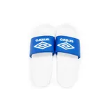 Ojotas Umbro modelo Locker Room, color negro, con banda ancha superior que presenta el logo de la marca grabado en relieve.