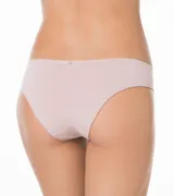 Bombacha de bikini color beige de microfibra, con tiro medio.