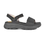 Sandalias negras con plataforma y tiras ajustables.