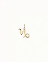 Charm del signo zodiacal Capricornio con diseño inspirado en un clavo, fabricado en aleación de metal bañado en plata.