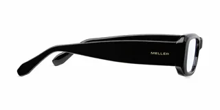 Lentes con protección de luz azul y UV400, con montura rectangular de color negro y lentes transparentes.