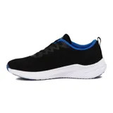 Championes de running Diadora Messina para hombre, color negro con detalles en azul y suela blanca.