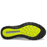 Championes de trail Saucony Aura TR, color azul con detalles en negro y amarillo.