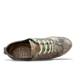 Championes Reef de lona color gris con efecto tie-dye, cordones finos color verde agua y suela blanca.