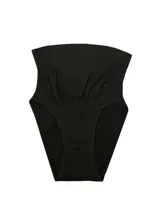 Bombacha maternal negra de microfibra sin costuras, con forro de algodón.