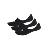 Pack de tres pares de medias Adidas invisibles de corte bajo, color negro con logo Adidas en gris.