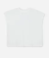 Blusa tipo muscle tee de corte holgado, confeccionada en tejido rib acanalado, con escote redondo y diseño sin mangas.