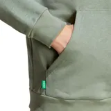 Canguro verde con capucha y logo Adidas bordado en el pecho.