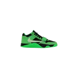 Championes Nike Jordan CJ1 T-Rexx diseñados en colaboración con Travis Scott, en color verde brillante y negro, con correa ajustable en el empeine y el característico swoosh invertido.
