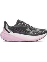 Championes de running Under Armour modelo W Velociti Distance, color negro con detalles en rosado y violeta, capellada de malla transpirable y suela con amortiguación HOVR+.