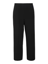 Pantalón sastrero recto de tiro alto con pinzas frontales, confeccionado en tejido elástico con acabado suave.