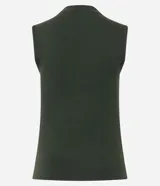 Musculosa básica de cuello alto, sin mangas, confeccionada en una mezcla de algodón, modal y elastano. Presenta un diseño ajustado y minimalista, ideal para uso diario.