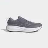 Championes de running Adidas Response Pace, color gris con entresuela blanca y suela negra. Parte superior de malla transpirable con las clásicas tres tiras de la marca en los laterales.