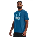 Remera Under Armour negra de corte clásico, con logo de la marca en rojo en el centro del pecho.
