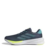 Championes Adidas Supernova Stride 2 para hombre, ideales para running y entrenamiento. Color azul con detalles en verde y amarillo. Cuentan con tecnología Dreamstrike+ en la mediasuela y suela ADIWEAR.