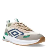 Championes urbanos Umbro Orion color beige, con detalles en azul marino y verde.