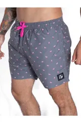 Short de baño Topper para hombre, color azul, con cintura elástica, cordón de ajuste negro en contraste y bolsillos laterales. Cuenta con un pequeño parche con el logo de la marca en la pierna izquierda.