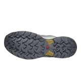 Championes de trekking Salomon X Ultra 360, de color negro y gris, con sistema de ajuste rápido de cordones Quicklace, suela Contagrip y tecnología Advanced Chassis para mayor estabilidad y protección en senderismo.