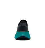 Championes de trekking Columbia Konos Trillium Atr Omni-Max, de color gris con suela alta en tonos turquesa y negro, detalles en fucsia y logo de la marca en el lateral.