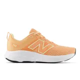 Championes New Balance modelo 460 V4, color naranja claro con detalles en amarillo pálido y logo 'N' en el lateral. Tienen una suela gruesa blanca y detalles en negro en la suela exterior.