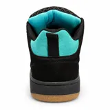 Zapatillas de skate Airwalk Bramer en color negro con paneles laterales en gris y detalles en verde menta. Suela de goma tipo waffle y puntera reforzada.