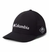 Gorra Columbia modelo Mesh, color negro, con diseño tipo trucker con parte posterior de malla transpirable, visera curva y el logo de la marca bordado en el frente.