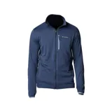 Campera de polar Columbia color gris oscuro, con cierre frontal completo, cuello alto, bolsillos laterales con cierre y bolsillo vertical con cierre en el pecho. Logo de la marca bordado en el pecho.