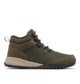 Botas de trekking Columbia Fairbanks Mid Techlite, color verde oliva con detalles en beige y negro. Confeccionadas con parte superior textil impermeable y refuerzos de gamuza, entresuela acolchada y suela de gran tracción.
