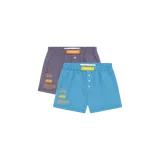 Pack de dos boxers Eme Studios de corte clásico, confeccionados en tejido a cuadros. Incluyen cintura elástica con etiqueta de la marca, cierre frontal con botones y estampado lateral.