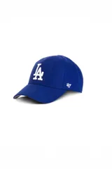 Gorra de béisbol azul con logo de los Dodgers de Los Ángeles bordado en blanco en el frente y logo de la marca '47 bordado en blanco en el lateral.