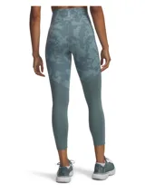 Calza deportiva de tiro alto con diseño estampado en tonos azulados. Cuenta con paneles laterales lisos, perforaciones láser para ventilación, detalles reflectantes y bolsillo lateral. Confeccionada en tejido elástico de secado rápido.