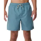 Short de baño Rip Curl Bondi de 17 pulgadas, color celeste, con cintura elástica, cordón ajustable y bolsillos laterales.