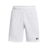 Short deportivo Under Armour modelo Golazo 3.0, color blanco, confeccionado en tejido UA Tech™ ligero, de secado rápido y ultrasuave. Presenta cintura elástica con cordón interno, aberturas laterales en el bajo y logo de la marca estampado en la pierna.