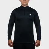 Buzo de entrenamiento Diadora color azul marino con cierre parcial y logo blanco en el pecho.