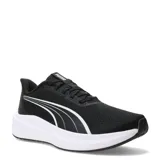 Championes de running Puma modelo Dasher Lite, color negro con detalles en blanco. Presentan una capellada de malla transpirable, cierre con cordones y una entresuela blanca de amortiguación ligera.