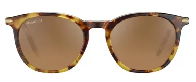 Lentes de sol Serengeti modelo Arlie con armazón de acetato en patrón carey y cristales polarizados en tono marrón.