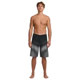 Short de baño Billabong Fluid Pro 21" de diseño largo, con estampa degradada en tonos negro y gris, y cordón ajustable en la cintura.