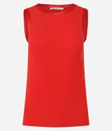 Blusa sin mangas de Cortelle, color negro, de corte ajustado y diseño liso, con detalle de ribete satinado en el cuello y las sisas.