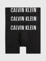 Pack de tres boxer briefs Calvin Klein de la colección Intense Power, confeccionados en una mezcla de algodón y elastano. Presentan un diseño minimalista con ajuste de talle medio y la icónica cinturilla elástica con el logo de la marca en contraste.